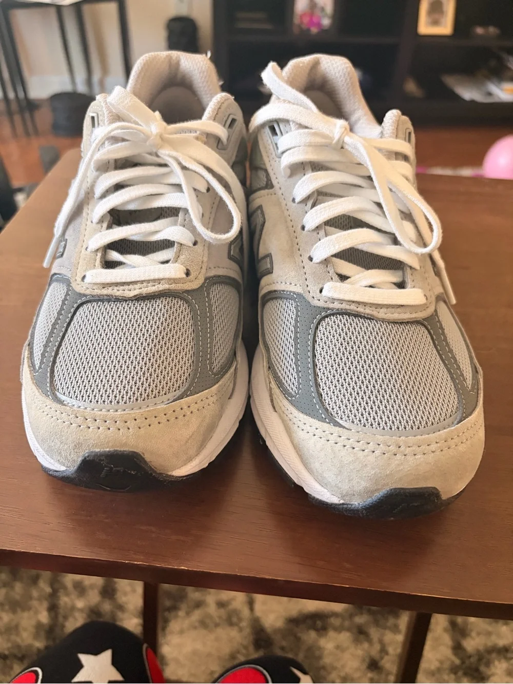 New Balance Light Gray Mesh Sneakers